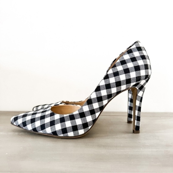 NEW Merona Black White Gingham Check D’Orsay Pointed toe Pumps sz 8.5 - Picture 4 of 7